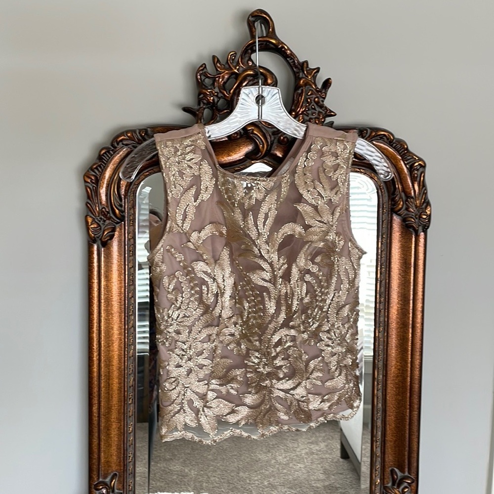 🌷5/$40. Boston Proper Brocade Embroidered Top